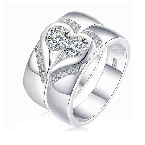 Couple ring wedding ring promise ring genuine silver