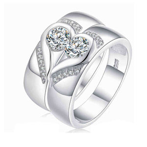 Couple ring wedding ring promise ring genuine silver