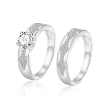 Load image into Gallery viewer, The Forever Collection Genuine Silver Couple Ring Set 02
