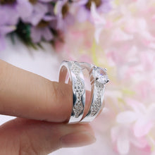 Load image into Gallery viewer, The Forever Collection Genuine Silver Couple Ring Set 02
