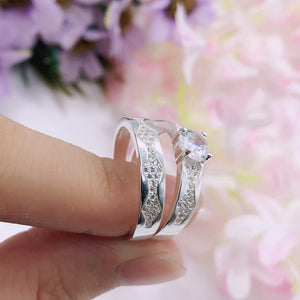 The Forever Collection Genuine Silver Couple Ring Set 02