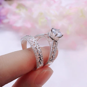 The Forever Collection Genuine Silver Couple Ring Set 03