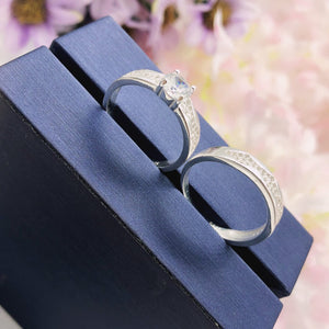 The Forever Collection Genuine Silver Couple Ring Set 02