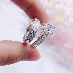 The Forever Collection Genuine Silver Couple Ring Set 03