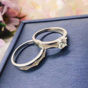 The Forever Collection Genuine Silver Couple Ring Set 02