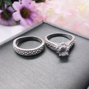 The Forever Collection Genuine Silver Couple Ring Set 03