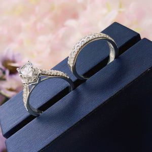 The Forever Collection Genuine Silver Couple Ring Set 03