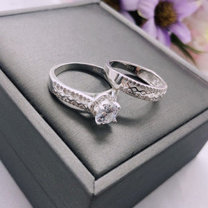 The Forever Collection Genuine Silver Couple Ring Set 03