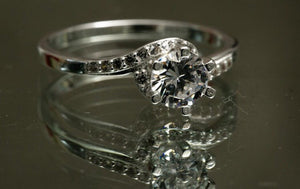 PREMIUM Genuine Silver Engagement Ring P148