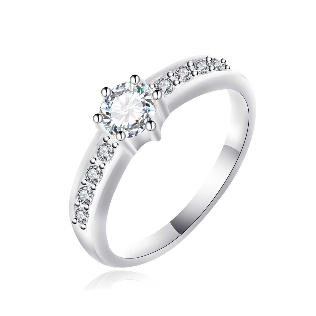 Genuine Silver Engagement Ring P047