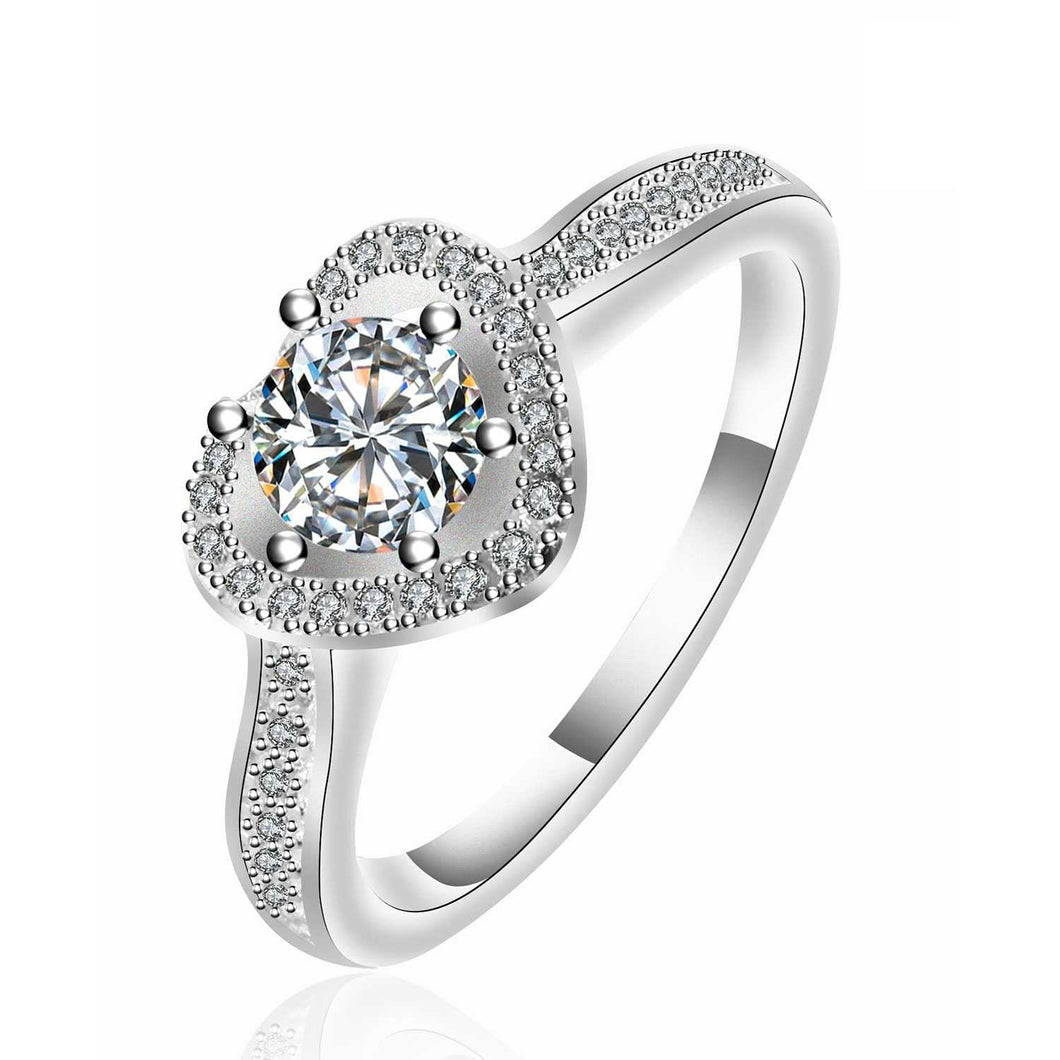 PREMIUM Genuine Silver Engagement Ring P075