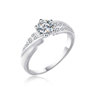 PREMIUM Genuine Silver Engagement Ring P195