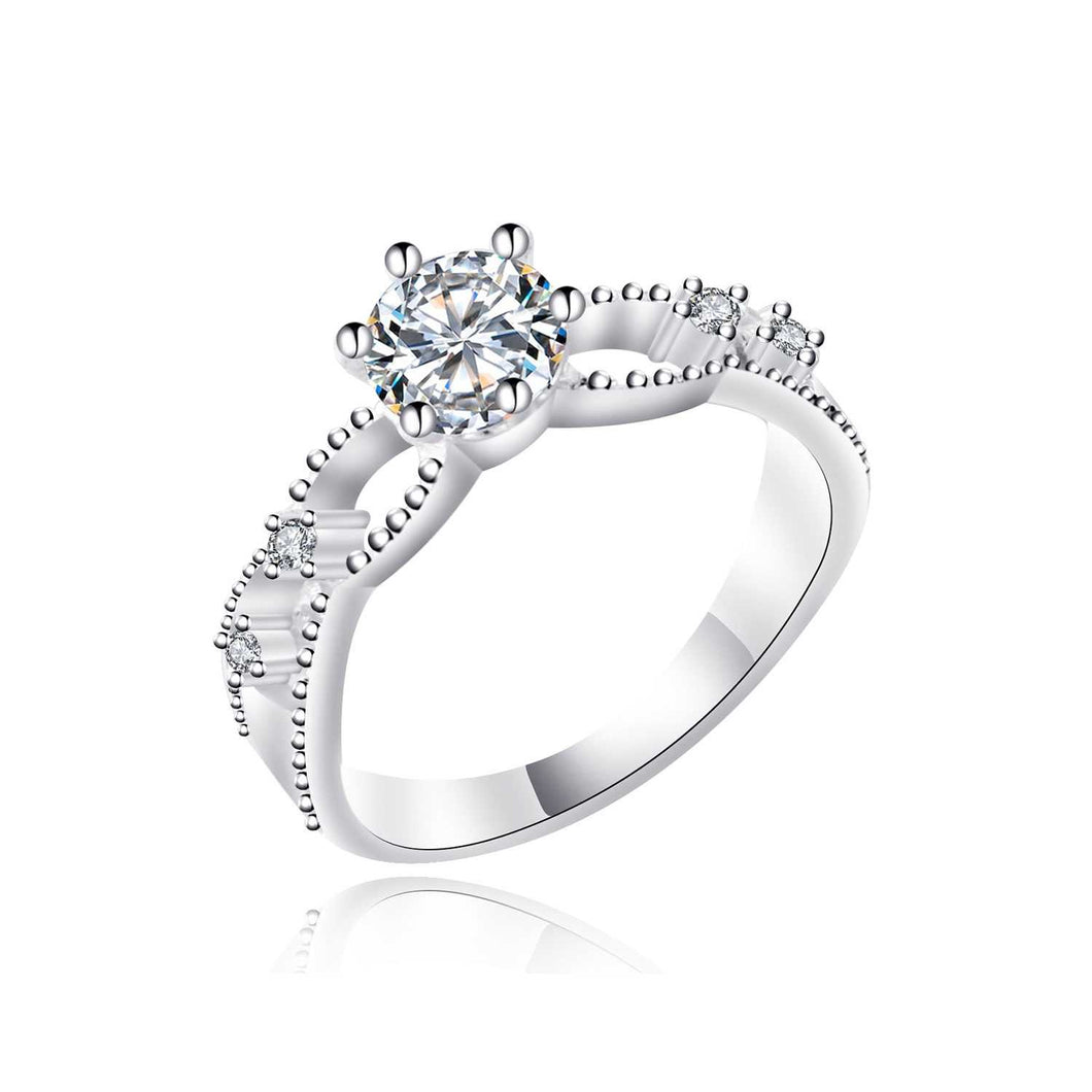 PREMIUM Genuine Silver Engagement Ring P201