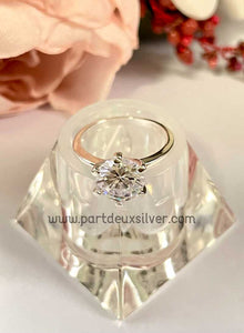 Genuine Silver Engagement Ring R066