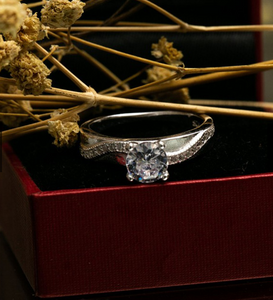 PREMIUM Genuine Silver Engagement Ring P104